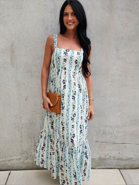 Mable Floral Striped Maxi Dress